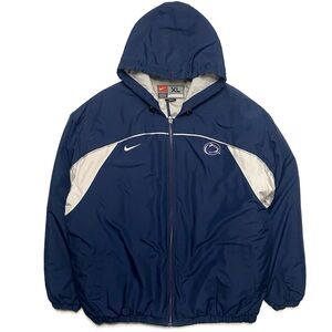 Vintage Nike Penn State Nittany Lions Quilt Lined Full Zip Hooded Jacket Size XL